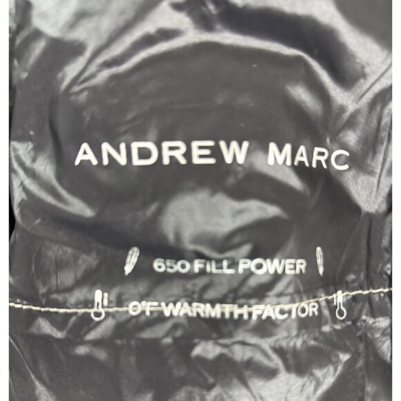 Y2K Andrew Marc XXL Metallic Hooded Down Puffer Coat 650 Fill Taupe Minimalist - Picture 9 of 14